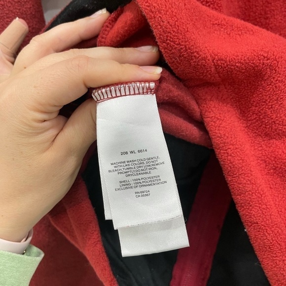 Columbia Red Two-Tone Fleece Full Zip Jacket Hood - Picture 9 of 11
